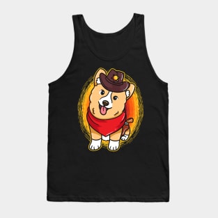 Corgboy Funny Corgi Dog Cowboy Tank Top